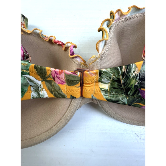 Shade Shore Bra Women 34 DD Orange Floral Underwire Lightly Lined Summer - Picture 6 of 7